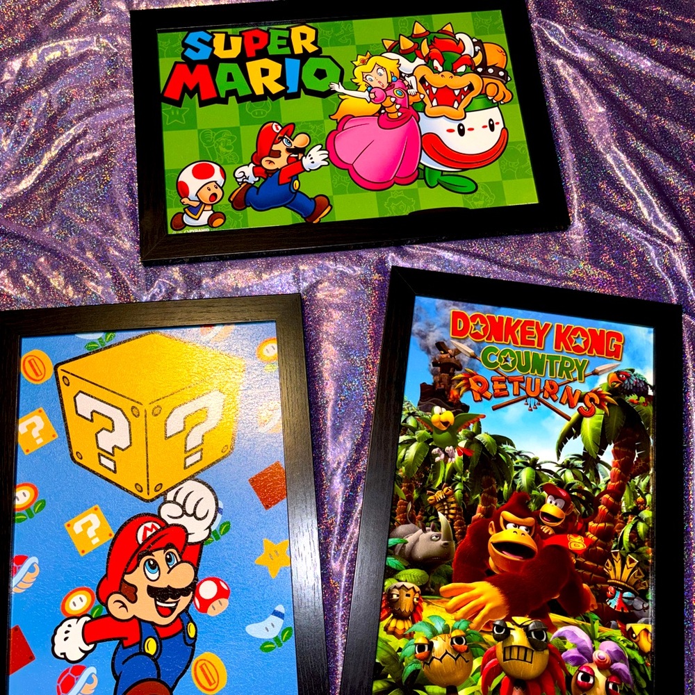 Super Mario wall art framed